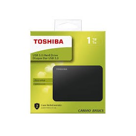 HARD DISK CANVIO BASICS TOSHIBA DTB410 USB 3.0, 1TB, DI COLORE NERO.